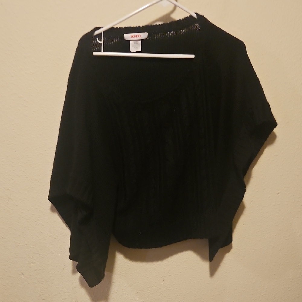 BONGO Elegant Black Knit Poncho